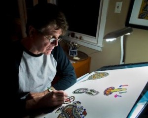 Artist Robert Simon working